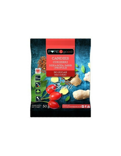 Cukierki dzika róża, imbir, propolis b/c  50g 1